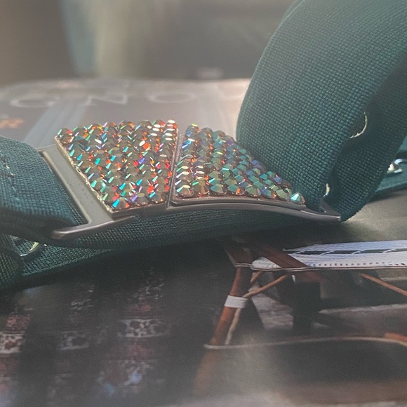 Equestrian stretchy Bling Belt in Teal with Rhinestones - Picture 8 of 8